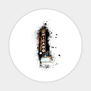 Chicago Sign //Paint Splash Magnet